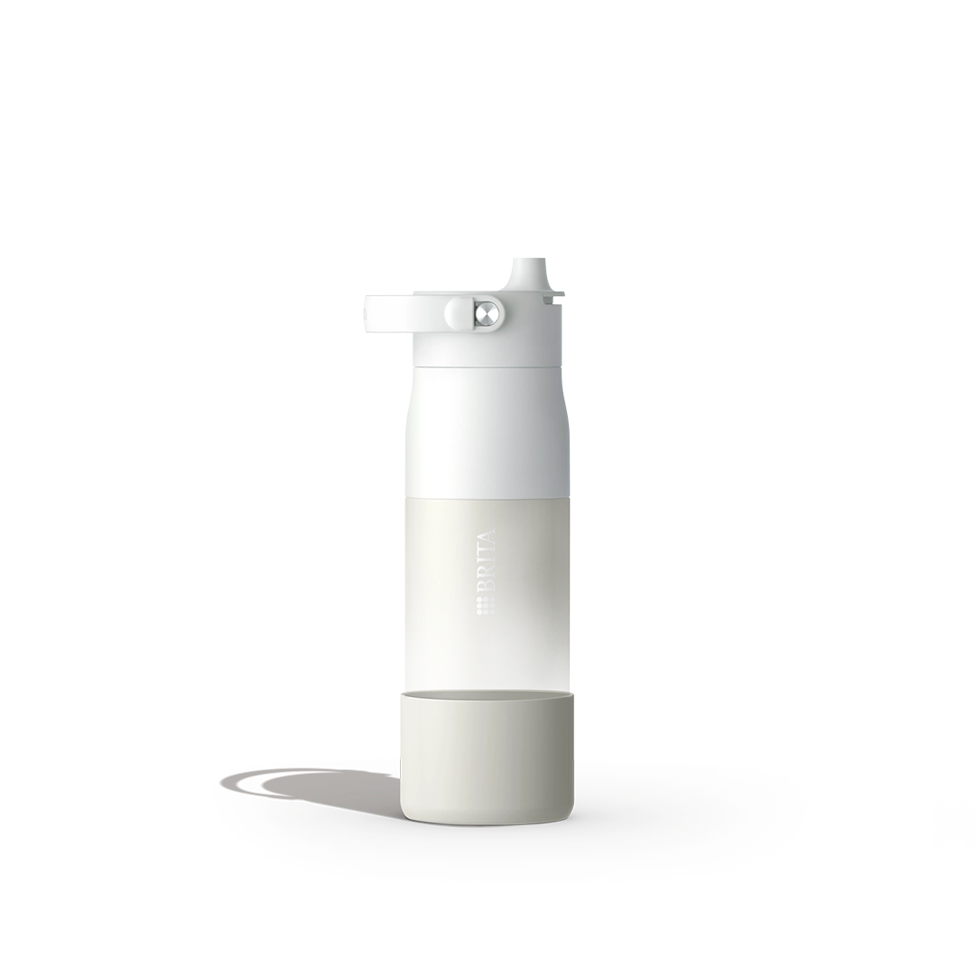 White silicone boot for BRITA LARQ water bottle.